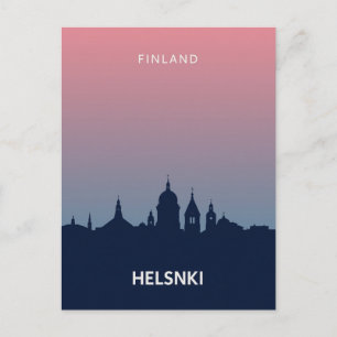 Cartão Postal Pôr do Sol Minimalista em Helsinque Finlândia