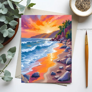 Cartão Postal Pôr do sol na Baía de Napili Maui Havaí Pintura