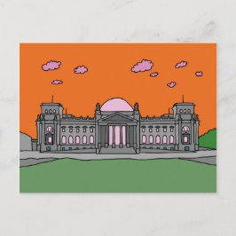 Cartão Postal Por do sol na construção de Reichstag em Berlim