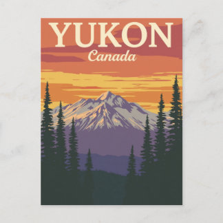 Cartão Postal Pôr do sol na montanha Yukon Canadá