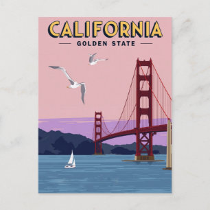 Cartão Postal Pôr do sol na ponte Golden Gate da Califórnia