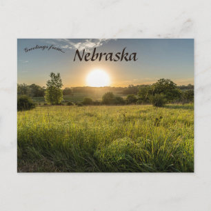 Cartão Postal Pôr do sol na pradaria em Omaha Nebraska