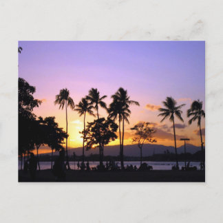 Cartão Postal Pôr do sol na praia