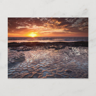 Cartão Postal Pôr do sol na praia, Califórnia