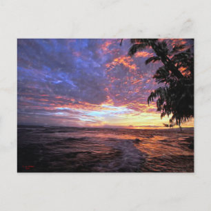 Cartão Postal Pôr do sol na praia...Cartão postal