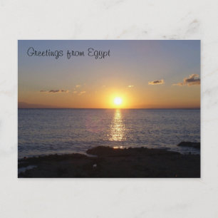 Cartão Postal Pôr do sol na praia da lua - Cartão-postal do Egit