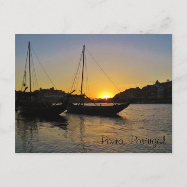 Cartão Postal Por do sol na primavera, Porto Portugal (Frente)