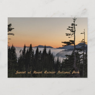 Cartão Postal Pôr do sol no cartão-postal do Monte Rainier