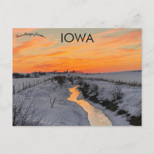 Cartão Postal Pôr do sol no Condado de Johnson Iowa EUA 