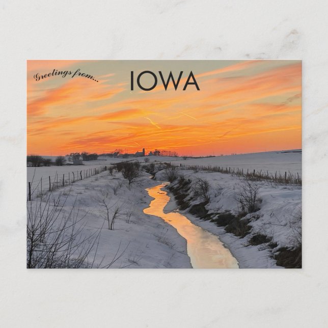 Cartão Postal Pôr do sol no Condado de Johnson Iowa EUA  (Frente)