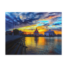 Pôr do sol no farol do Canal de Nova Bacia