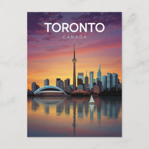 Cartão Postal Pôr do Sol no Horizonte de Toronto Canadá