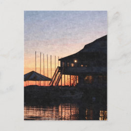 Cartão Postal pôr do sol no lago, Kingston, Ontário, no crepúscu