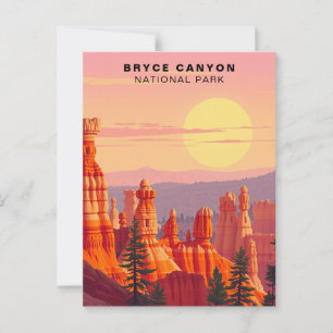 Cartão Postal Pôr do sol no Parque Nacional Bryce Canyon EUA