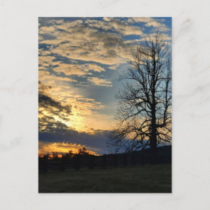 Cartão Postal Pôr do sol nublado na Blue Ridge Parkway