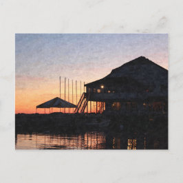 Cartão Postal pôr do sol pelo lago, Kingston, Ontário, ao crepús