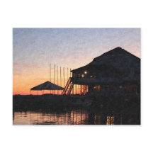 pôr do sol pelo lago, Kingston, Ontário, ao crepús
