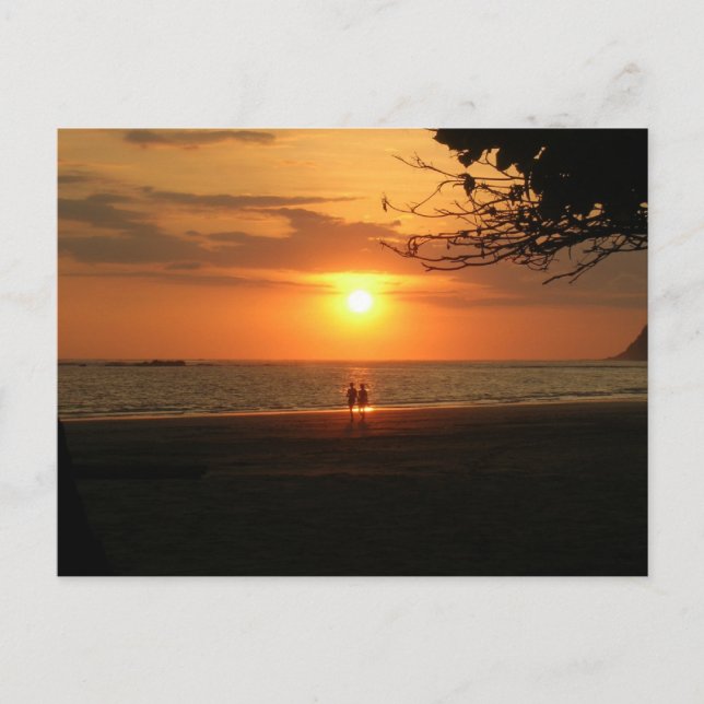 Cartão Postal pôr do sol romântico (Frente)