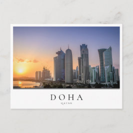 Cartão Postal Pôr do sol sobre a cidade de Doha, Catar