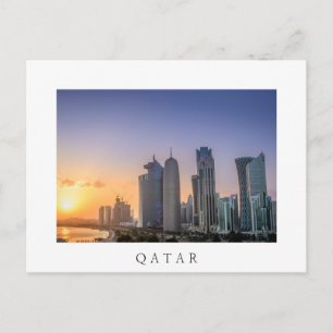 Cartão Postal Pôr do sol sobre a cidade de Doha, Catar