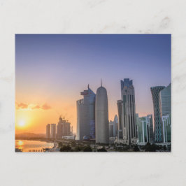 Cartão Postal Pôr do sol sobre a cidade de Doha, Catar