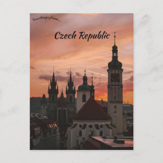 Cartão Postal Pôr do Sol Sobre Praga República Tcheca