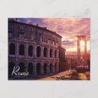 Cartão Postal Pôr do sol sobre Roma Coliseu em Roma