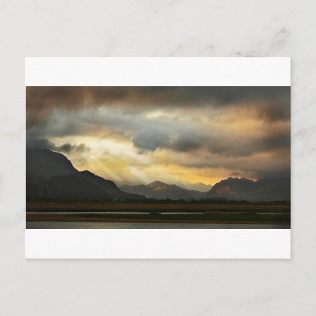 Cartão Postal Por do sol sobre Snowdonia (Frente)