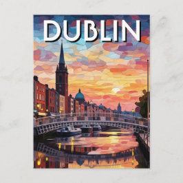 Cartão Postal Pôr do Sol Viagem Dublin Irlanda