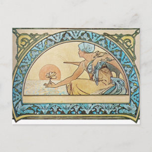 Cartão Postal pôr do sol Vintage Art Nouveau