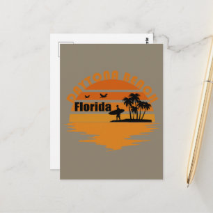 Cartão Postal Pôr do sol vintage Daytona Beach Flórida