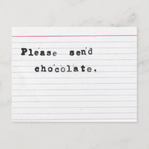 Cartão Postal Por favor, mande chocolate