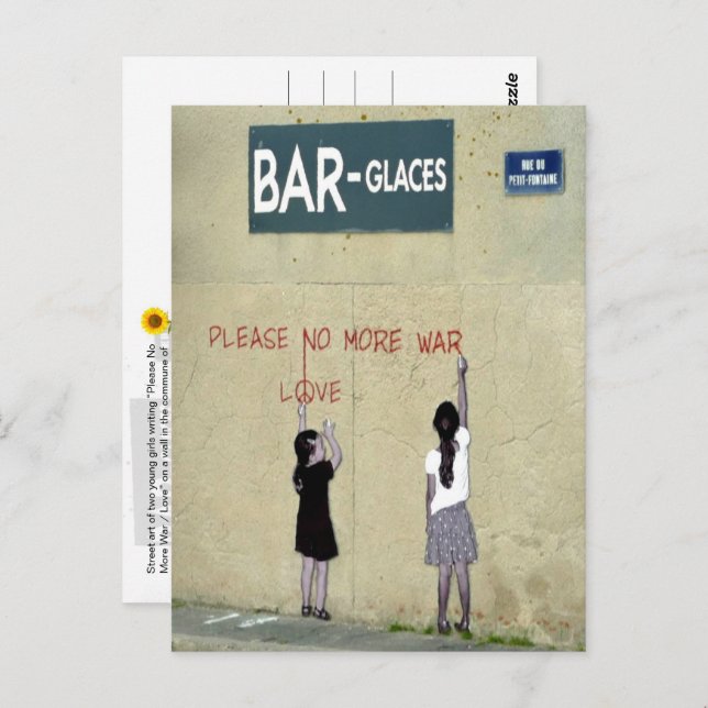 Cartão Postal Por Favor, Não Mais Guerra / Amor, Normandia, Fran (Frente/Verso)