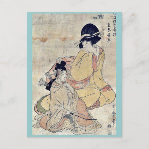 Cartão Postal por Kitagawa, Utamaro Ukiyo-e.
