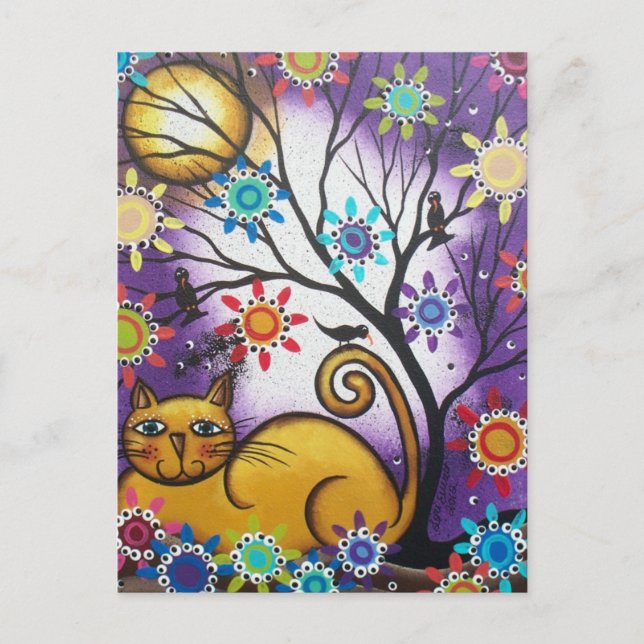 Cartão Postal Por Lori Everett_ Day Of Dead_Mexican_Cat (Frente)