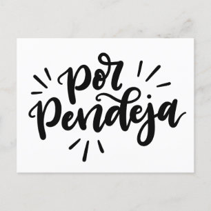 Cartão Postal Por Pendeja, lete à mão