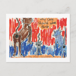 Cartão Postal Por Que Os Gatos Devem Vestir As Calças?