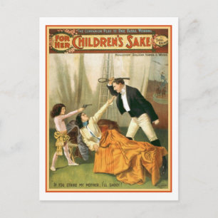 Cartão Postal Por seu filho Sake Vintage Theater Poster