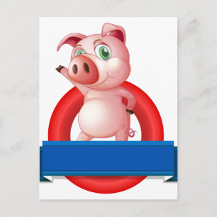 Cartão Postal Porco