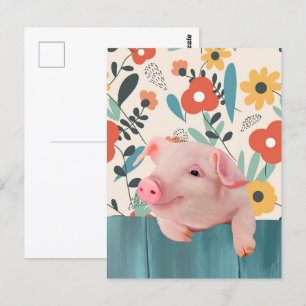 Cartão Postal Porco de Bebê Amigável Bebê-Cujo
