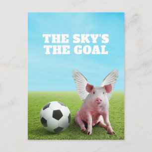 Cartão Postal Porco Voador Rosa Futebol Citação Inspiradora Dive