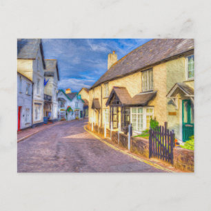 Cartão Postal Porlock High Street Art