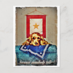 Cartão Postal Porque alguém falou em uma WWII de Pup Triste