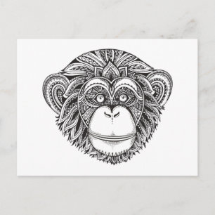 Cartão Postal Porquê de Illustarção Macaco