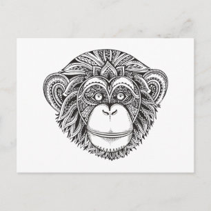 Cartão Postal Porquê de Illustarção Macaco