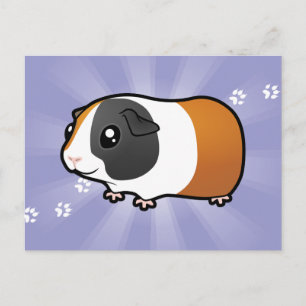 Cartão Postal Porquinho-da-índia de desenho animado (pelo liso)