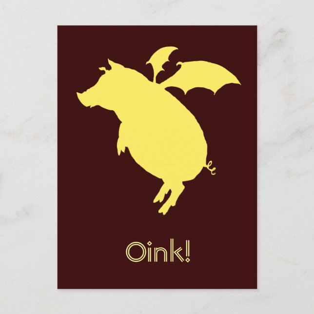 Cartão Postal Porquinho voador (Frente)