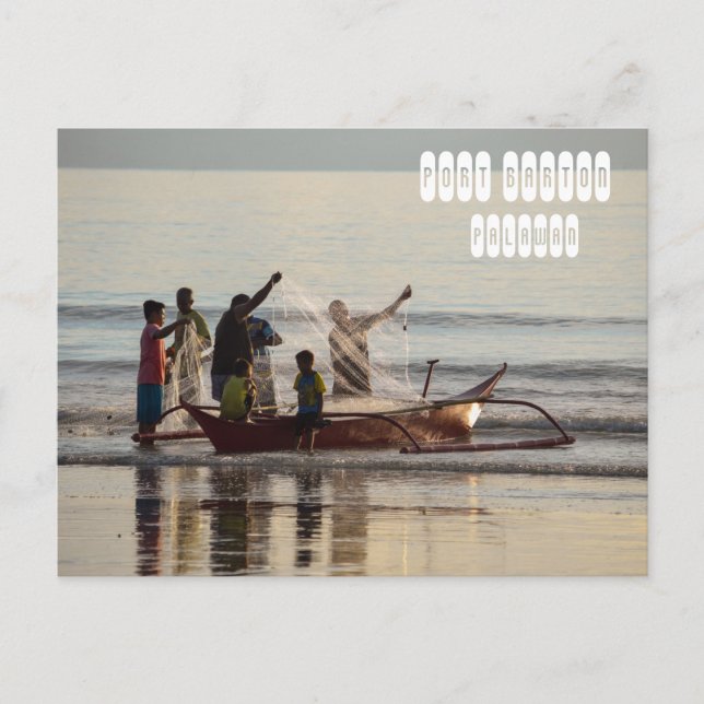 Cartão Postal Port Barton em Palawan (Frente)