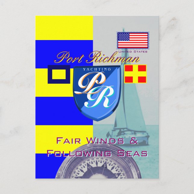 Cartão Postal Port Richman Fair Winds Após O Mar Dos EUA (Frente)