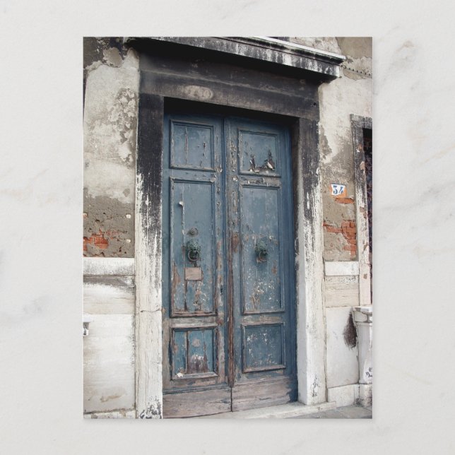 Cartão Postal porta azul velha (Frente)